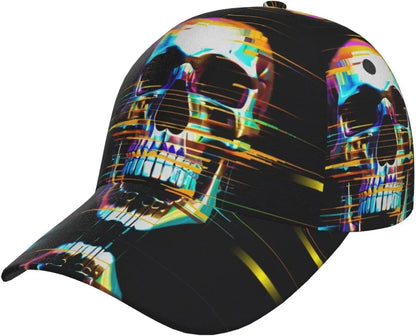 Casquette de baseball imprimée « Building Block » ludique pour femmes et hommes, casquette ajustable à fermeture à pression, casquette de baseball tendance à paillettes