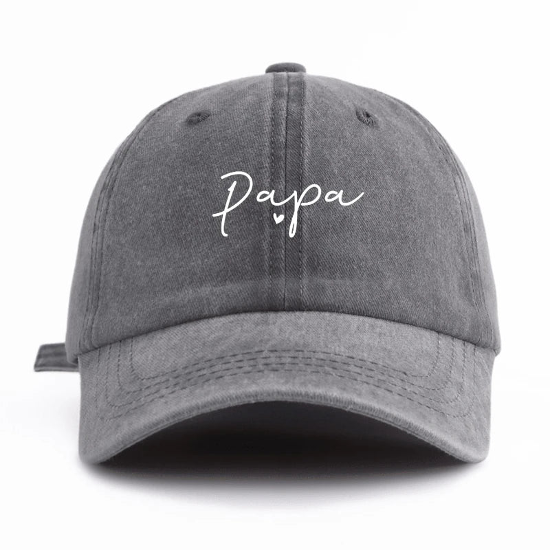 Casquette de baseball lavée à imprimé PAPA (1 pièce), classique, décontractée, rétro, ajustable, légère, protégeant du soleil, polyvalente, idéale pour la conduite et le quotidien