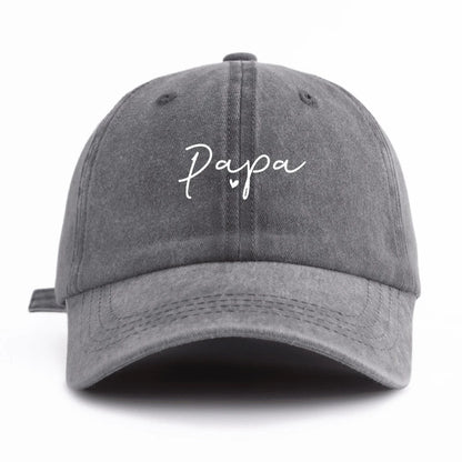 Casquette de baseball lavée à imprimé PAPA (1 pièce), classique, décontractée, rétro, ajustable, légère, protégeant du soleil, polyvalente, idéale pour la conduite et le quotidien