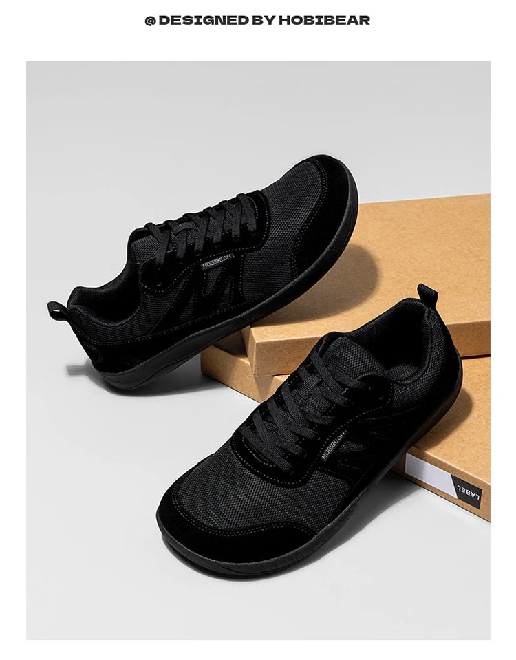 HOBIBEAR Barefoot Shoes for Women Men Zero Drop Wide Toe Box Sneakers Minimalist Lace Up Lightweight Running Shoes