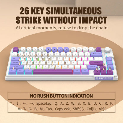 K81 Gaming Keyboard 81-Key 80% Wired RGB Gaming Keyboard with Volume Knob, Ergonomic USB Gaming Keyboard for PC, Laptop, Mac & Multi-Language Layouts