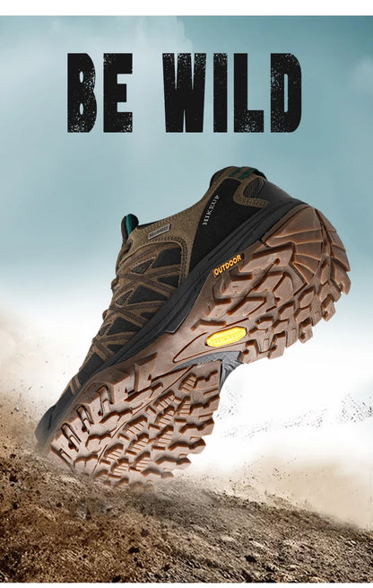 HIKEUP Fashion Outdoor Shoes Hiking Men's Sports Casual Mountain Trekking Boots Camping Sneakers for Men Non-slip Wear-resistant
