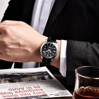 Relógio de luxo para homem PAGANI DESIGN – Modelo automático mecânico (calibre 8215), em aço inoxidável, estanque, com indicador de data e ponteiros luminescentes