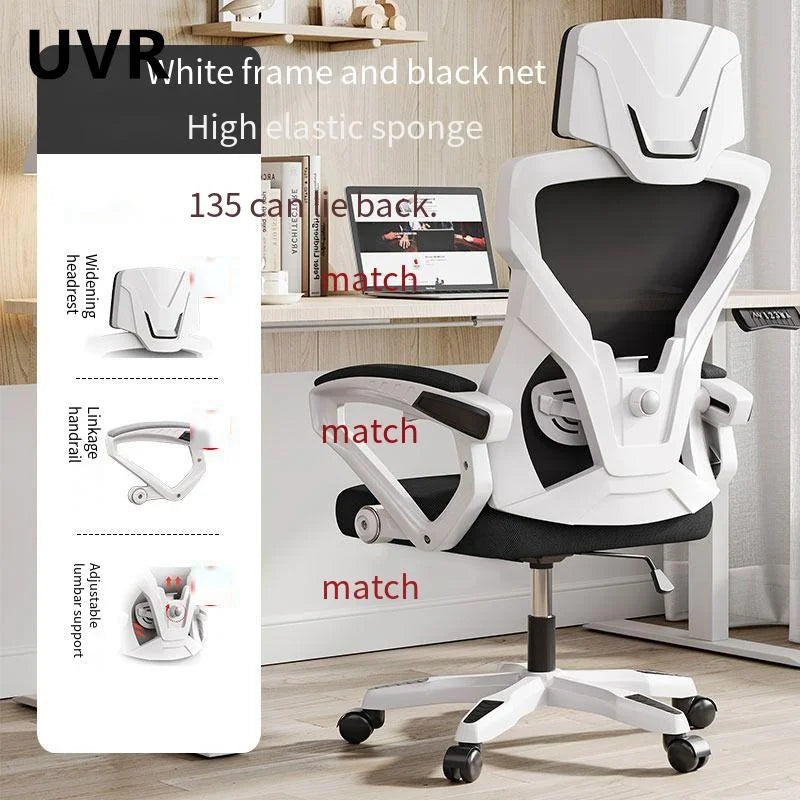 UVR Ergonomic Gaming Chair with Reclining Backrest, Breathable Mesh Office Chair, Adjustable Height Swivel Computer Chair for Work & Gaming