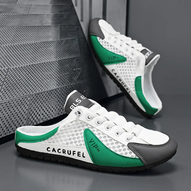 Chaussons mi-ouverts à semelle souple pour hommes, chaussures décontractées tendance d'été, baskets à semelle souple, Zapatos De Hombre, grande taille 48