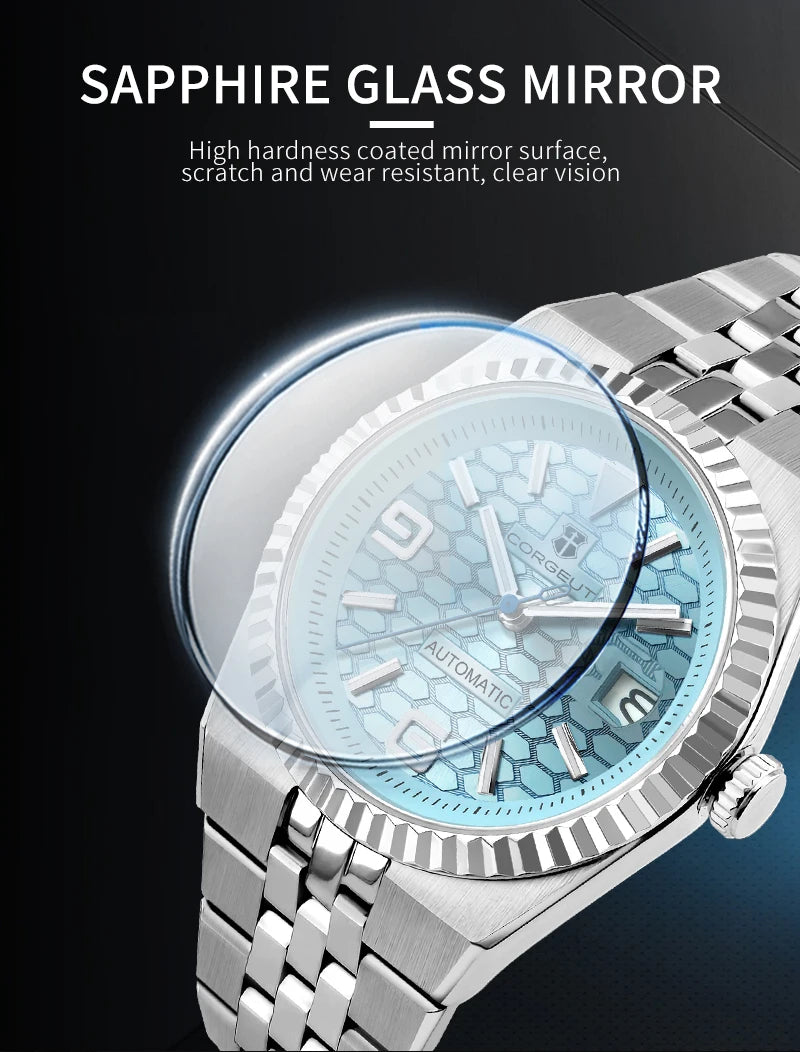 Custom Pilot Watch NH35 Automatic Mechanical Men Watch Sapphire Crystal Luminous 100M Water Resistant Cushion Case Dive Watch