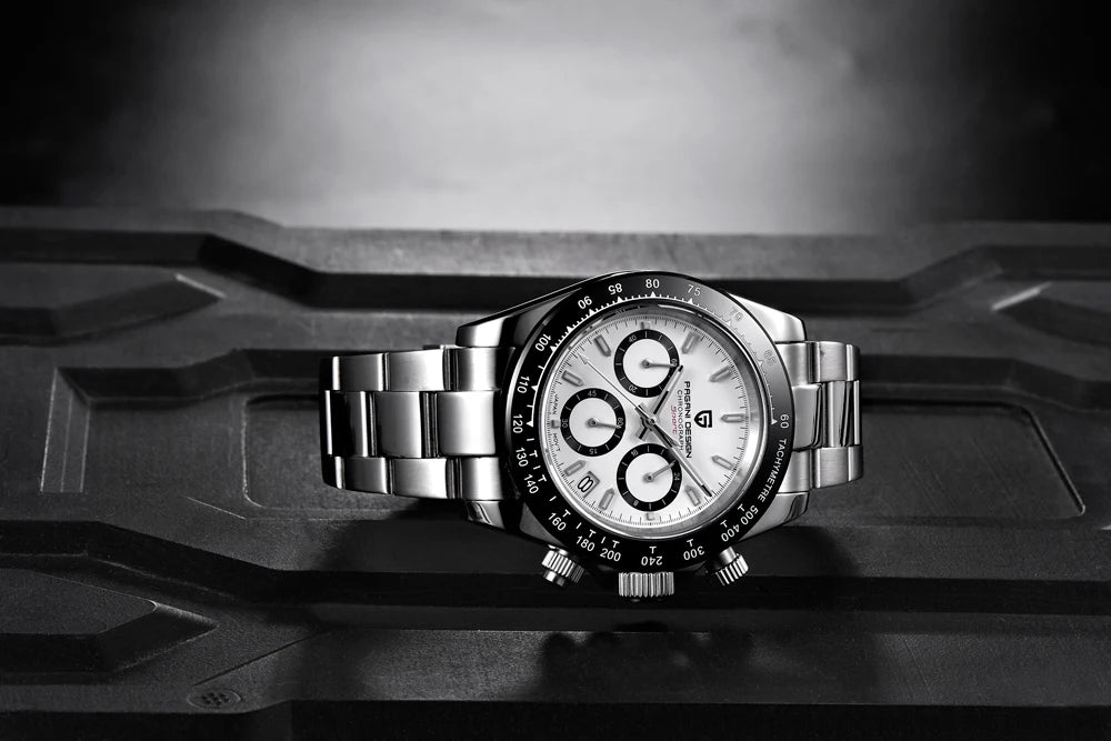 Zegarek męski PAGANI DESIGN – model z kolorowymi tarczami, luksusowy zegarek kwarcowy na rękę, chronograf wyposażony w mechanizm