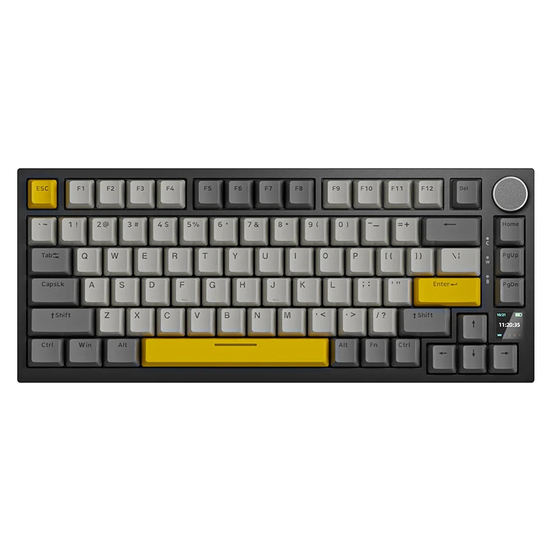 Ajazz AK820 Pro Gaming Mechanical Keyboard 75% Bluetooth/ Wireless Customized Gamer Keyboard with TFT Color Screen Knob for PC