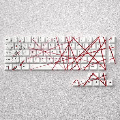 73 Keys PBT Dye Sublimation Cherry Yuzuriha Inori Anime for 60 65 68 Layout Mechanical Keyboard GK61 Anne Pro 2