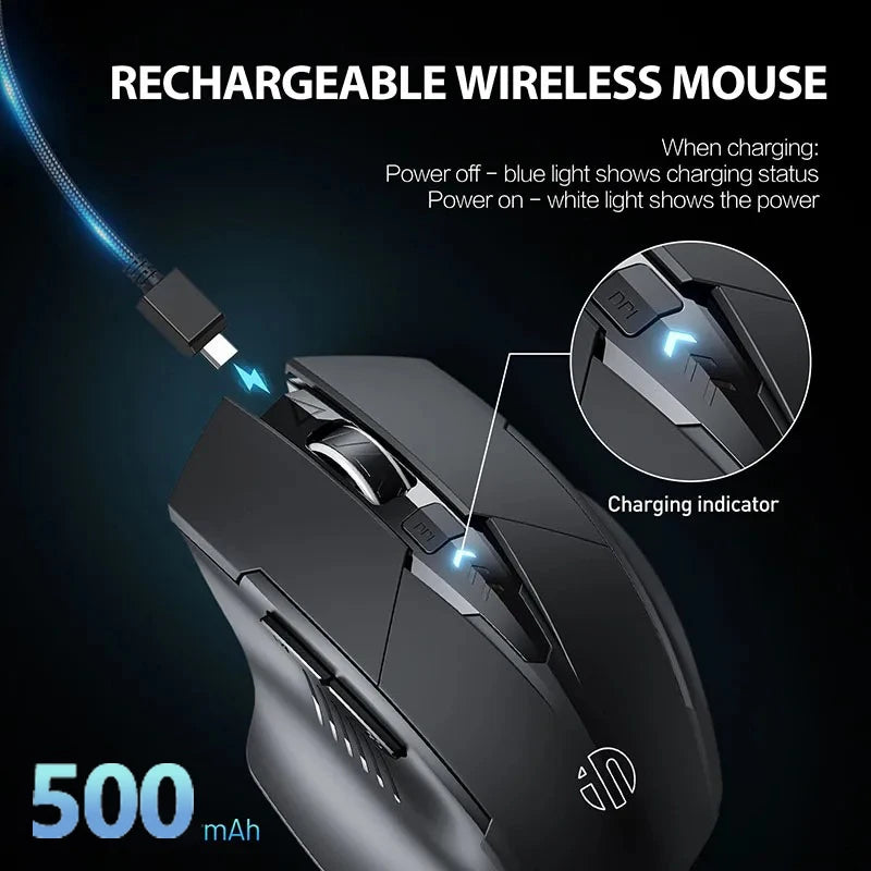 INPHIC F1 2.4G Wireless Mouse 500mAh Ergonomic Rechargeable Power Display Office Home Silent Laptop Desktop Computer Universal