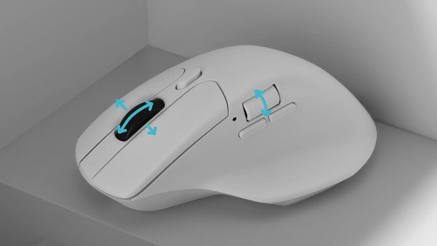 Keychron M6 Wireless Mouse with PixArt 3950 Sensor, 8K Polling Rate, Silent Switches, Dual Scroll Wheels, Bluetooth & 2.4GHz Ergonomic Mouse