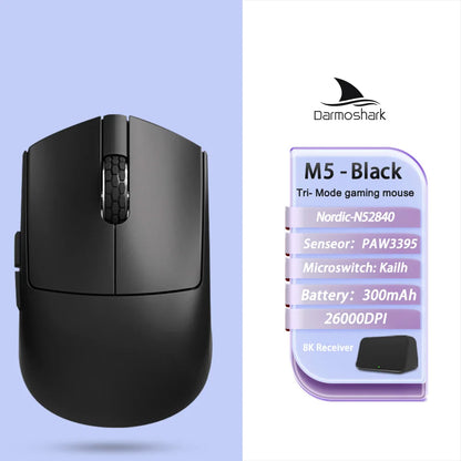 Darmoshark M5 Air Wireless Gaming Mouse Forged Carbon Fiber 30K DPI PAW3395 Sensor Lightweight Ergonomic Mouse for PC Gaming