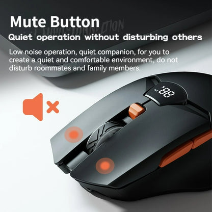 Wireless Bluetooth Mouse with Smart Screen Display, Dual Mode Bluetooth 5.1 & 2.4G Rechargeable Silent Mouse, 6400 DPI Ergonomic Office Mouse for Laptop, Tablet & Notebook