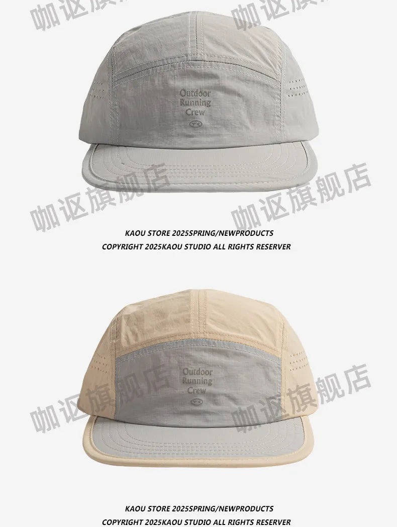 Udendørs camping solcreme hurtigtørrende farveafstemte baseballkasketter til kvinder sommer let og åndbart retro 5-panels herrehat