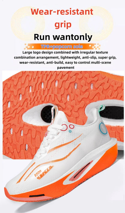 2025 Men's And Women's Carbon Board Running Shoes Professional Marathon, Lightweight Rebound Cushioning Breathable Sports Shoes