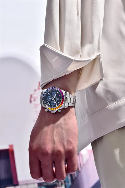 Montre-bracelet pour homme PAGANI DESIGN – Chronographe de luxe, mouvement à quartz MIYOTA VK63, verre saphir, étanche, style sportif