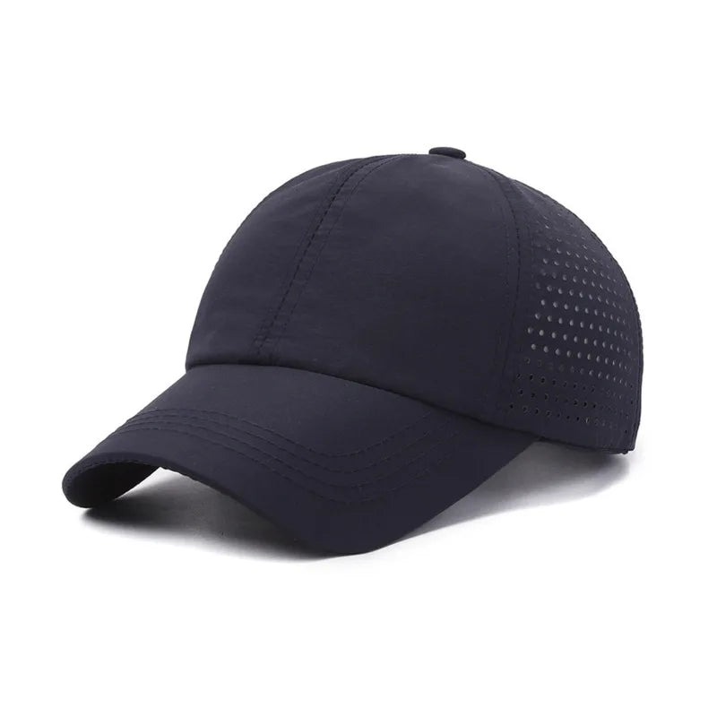 Snel drogende zonnepet voor dames, casual sportpet voor heren, grote maat baseballpet, 60-65 cm, verstelbare zonneklep, pet met klep