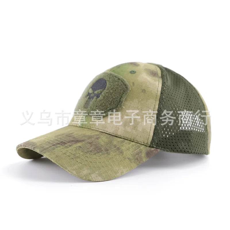 New Camo Baseball Cap for Men, Tactical Military Style with Velcro Patch, Outdoor Hiking Sun Hat & Peak Cap