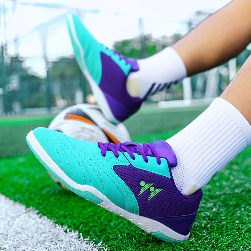 Nouvelles Chaussures de Football Montantes pour Hommes de Haute Qualité – Crampons Antidérapants pour Gazon et Futsal, Idéales pour Matchs en Salle et Sports de Plein Air – Meilleures Ventes