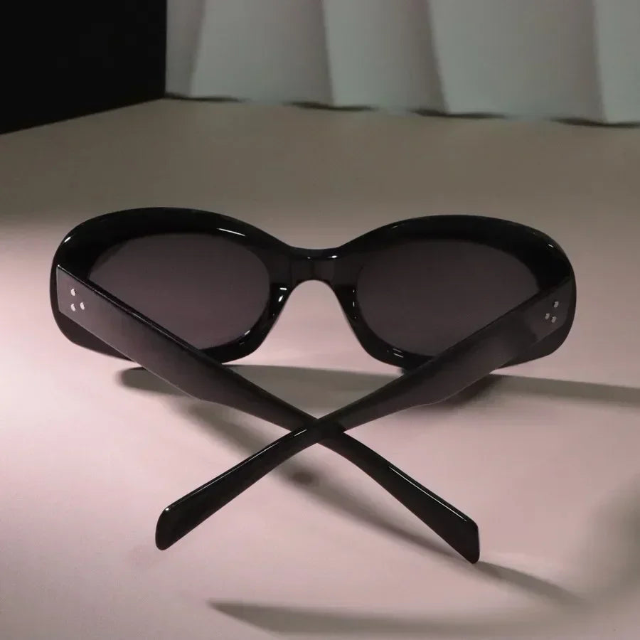 Round Luxury Oval Sunglasses Women Men Brand Designer Cute Black Sun Glasses Female Male Colors Mirror Oculos De Sol