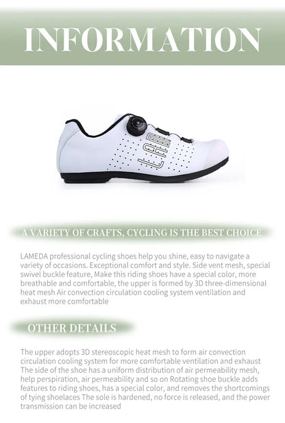 LAMEDA Pro Cycling Shoes Lock Shoes Road Bike Men and Women Hard Sole Bicycle Special Cycling Shoes MTB Bicycle Team Lock Shoes