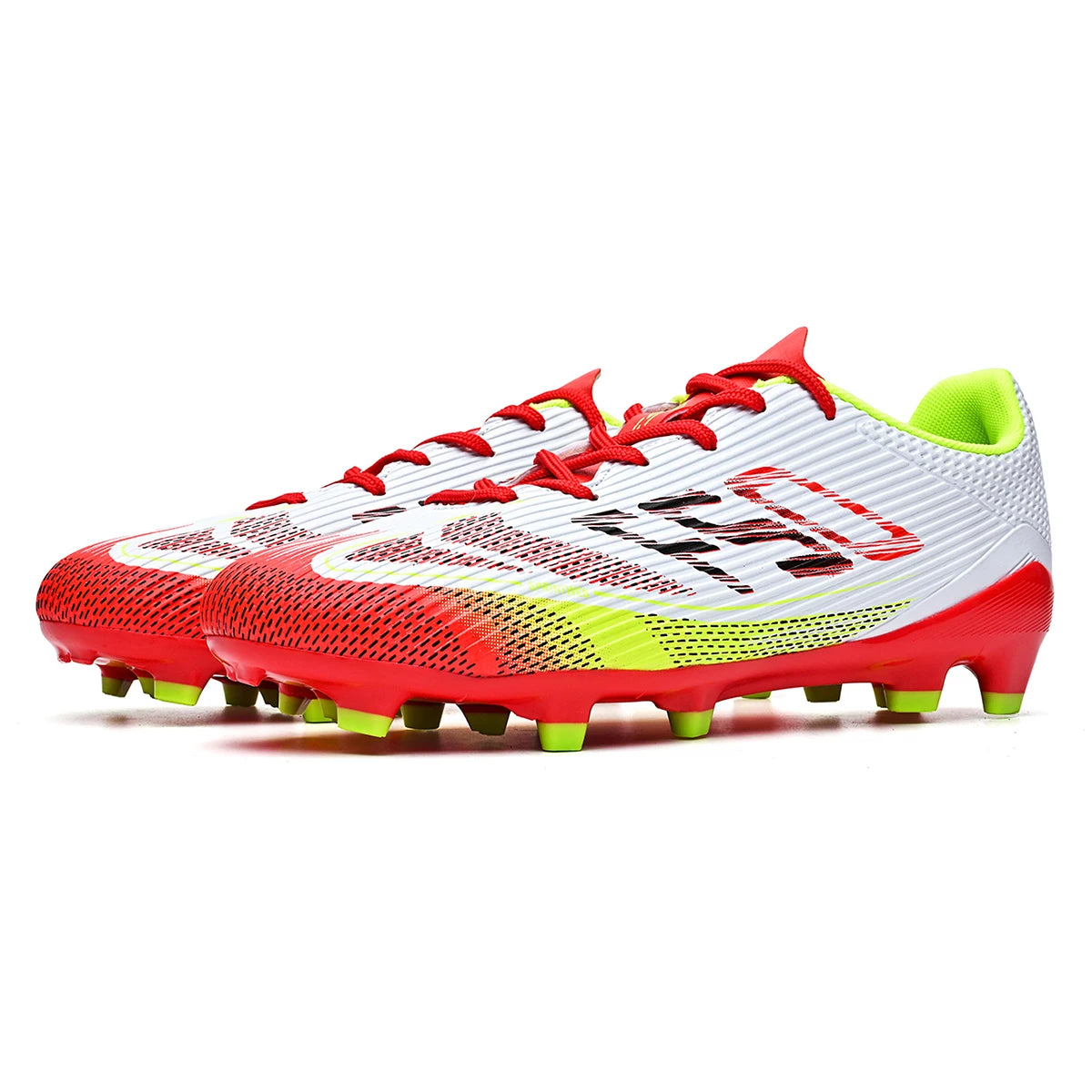 Chaussures de football AG/FG économiques avec tige en PU mélangé, crampons longs en TPU, antidérapantes et durables pour terrain en herbe
