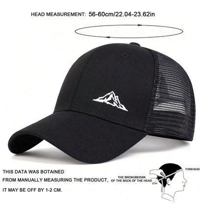 Unisex Mountain Range Embroidery Baseball Net Caps Spring and Summer Outdoor Adjustable Casual Hats Hip Hop Cap Sunscreen Hat