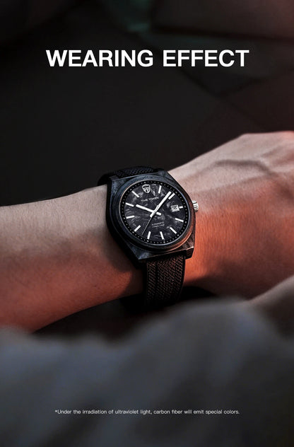 Carbon Fibre Luminous 40mm Automatic Watch Luxury 100m Waterproof Diver Watches automatic Men Watch Japan Miyota 8215 Movement