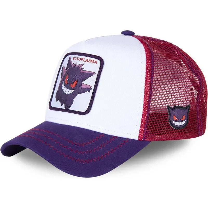 Pokemon High Quality Embroidery Baseball Cap Pikachu Gengar Snorlax Psyduck Anime Adjustable Breathable Mesh Hat Cosplay Gifts
