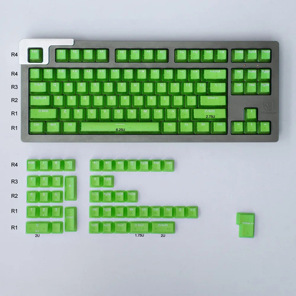 132 Keys OEM Profile Transparent Clear Keycaps For Mx Switch Mechanical Keyboard ABS Keycap RGB backlit Game Keyboard Key caps