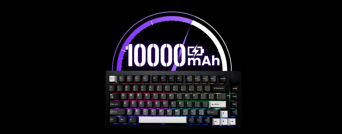 Akko 5075 V3 75% Mechanical Keyboard 8000/10000mAh 2.4GHz Wireless/ Wired Type-C/BT 5.0 Hot Swap RGB Gasket for Gaming Typing