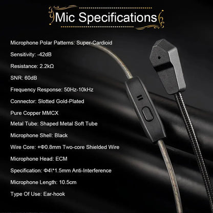 Kinera Celest Wyvern Black Dragon In-Ear HiFi Earphones 10mm LCP Dynamic Drive Music Gaming Earphones 3.5mm Type-C Lightning MIC