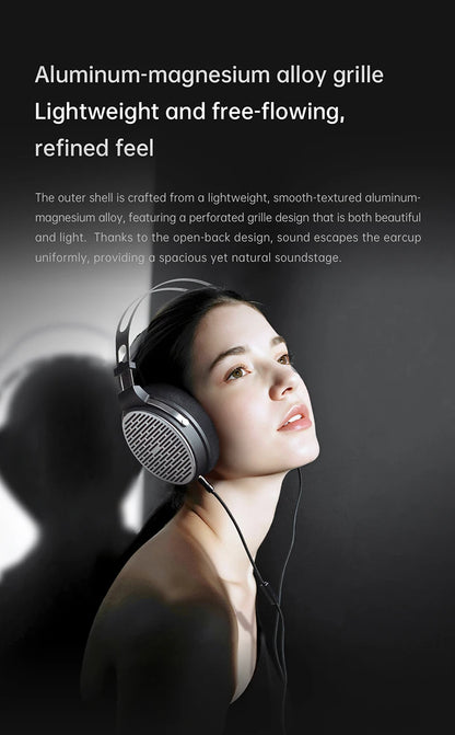 FiiO JT3 Open-Back Wired Over-Ear Headphones 50mm Dynamic Driver HiFi Detachable Cable Headset