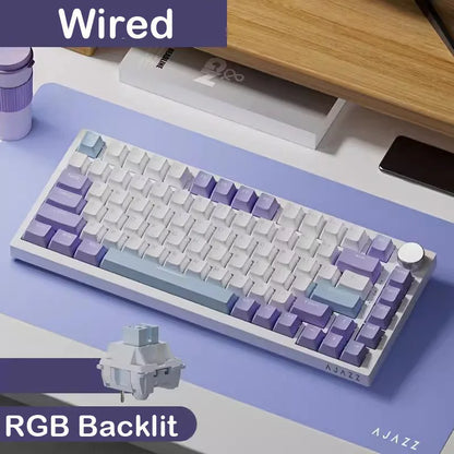 AJAZZ AK820 Pro Wireless Mechanical Gaming Keyboard Tri-Mode RGB Hot-Swappable 82-Key Compact Keyboard for PC, Mac & Laptop