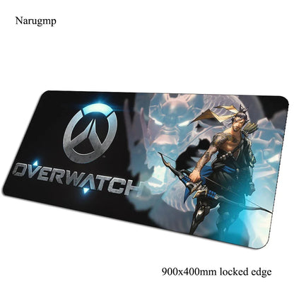 Tapete de rato Overwatch de aniversário, tapete para computador 900x400x3mm, tapete de rato gaming grande, presente para rato e teclado, jogos PC gamer, secretária