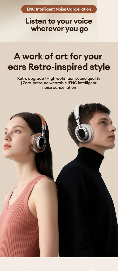 Lenovo LE602 Auriculares circumaurales Bluetooth 6.0 – Auriculares gaming HiFi estéreo ANC inalámbricos y con cable con micrófono ENC HD