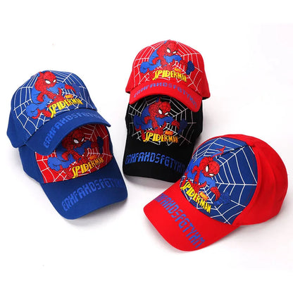 Figurka z anime Marvela Spider-Man – czapka z daszkiem z motywem kreskówkowym, bawełna i poliester, czapka z daszkiem dla chłopców i dziewcząt, akcesoria do nakryć głowy, prezent urodzinowy dla dzieci