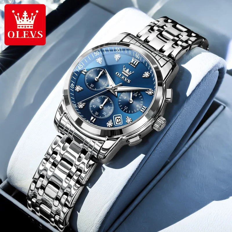 OLEVS 2858 Women Watch Luxury Brand Quartz Watch Waterproof Luminous Date Chronograph Women Bracelet Dress Diamond Watch Reloj