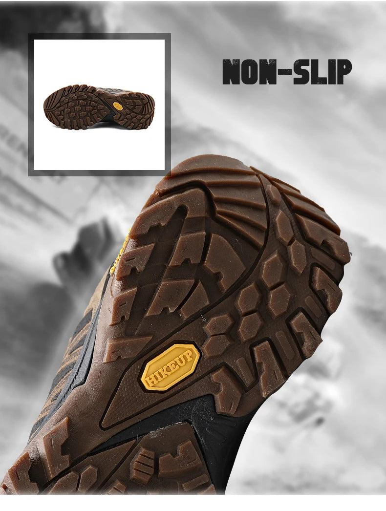 HIKEUP Fashion Outdoor Shoes Hiking Men's Sports Casual Mountain Trekking Boots Camping Sneakers for Men Non-slip Wear-resistant
