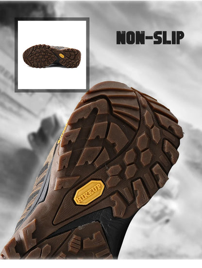HIKEUP Fashion Outdoor Shoes Hiking Men's Sports Casual Mountain Trekking Boots Camping Sneakers for Men Non-slip Wear-resistant