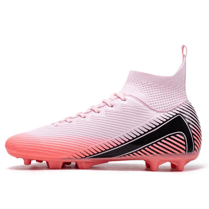 Scarpe da calcio Professional Grass AG FG con tomaia integrata in tessuto PU e suola resistente in TPU, antiscivolo e resistente all’usura, calzature per ragazzi