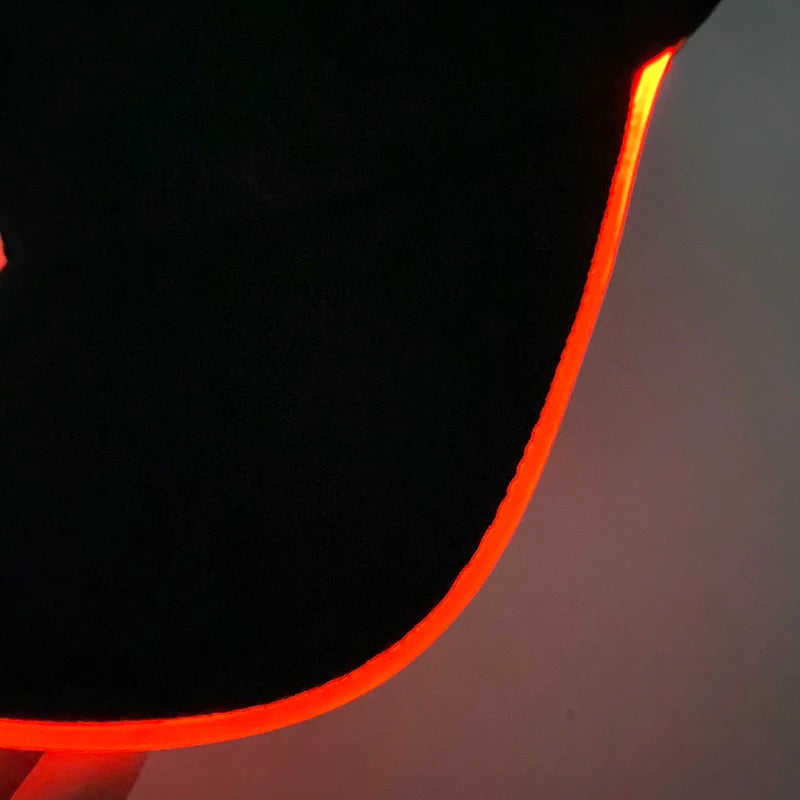 Cappello per adulti con LED e fibra ottica, cappellino alla moda, cappello di tendenza per discoteca, concerti, balli in maschera, eventi all’aperto e divertimento, cappello rap estivo