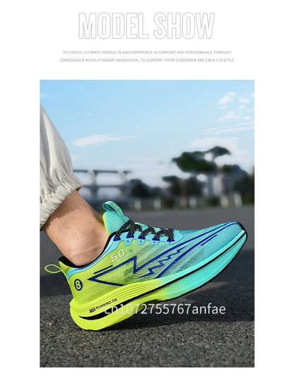 Men's Running Shoes Carbon Board Light Ultra Cushion Breathable Marathon Shock Absorption Support Sneaker Woman Comfy Sport Shoe