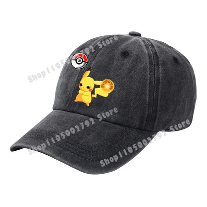 Pokémonové baseballové čepice Pikachu Kawaii Anime postavičky Sluneční klobouky Letní outdoorové sluneční klobouky pro rodiče a děti Módní kšiltovka s kachním jazykem Dárek