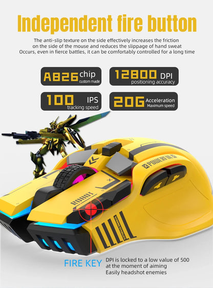 HXSJ Programmable Gaming Mouse Wired 12800 DPI RGB Gaming Mouse with 12 Programmable Buttons, Ergonomic Wired Gaming Mouse for PC, Laptop & Windows