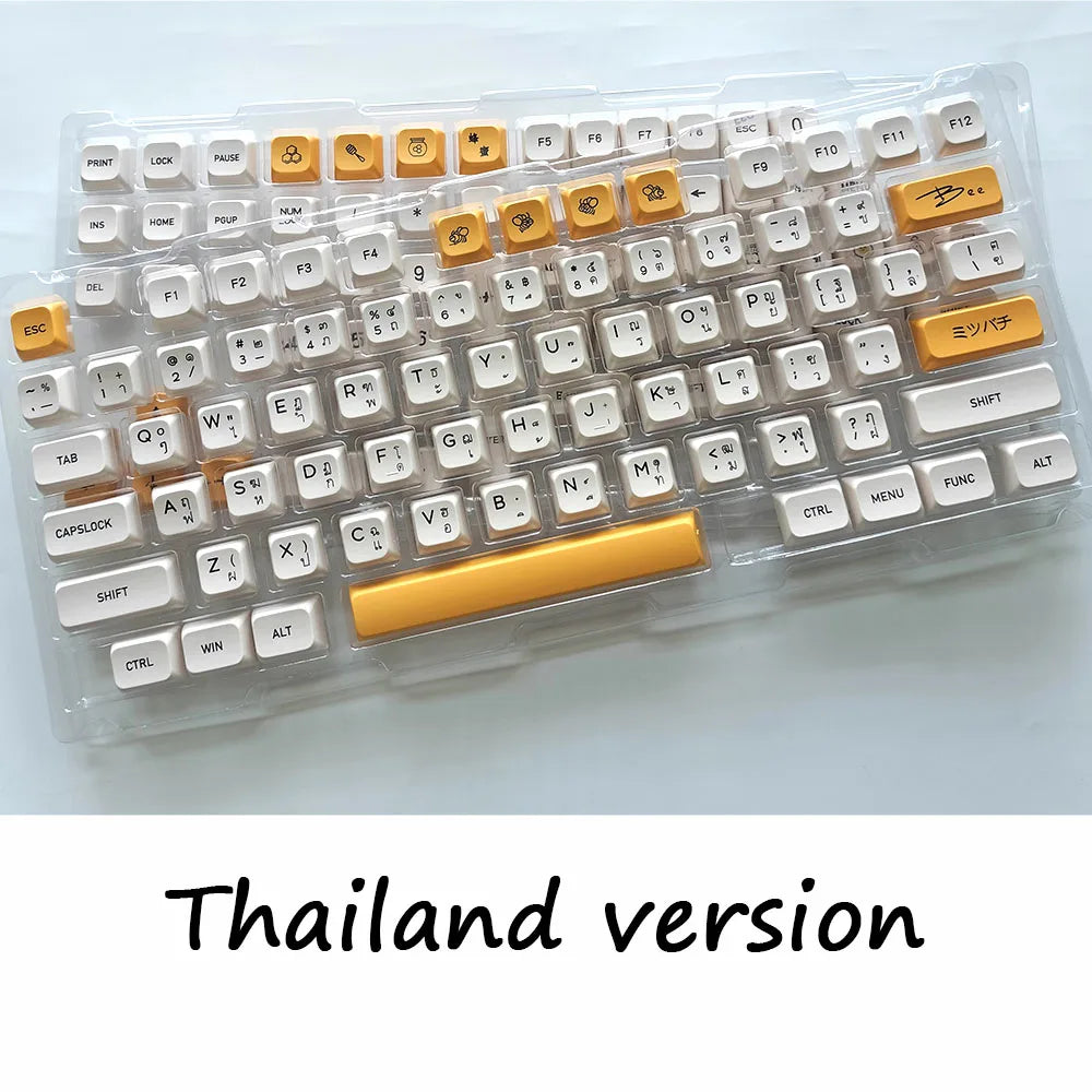 140 Keys Korean Japanese Russian Thailand Bee Milk Keycap XDA Profile PBT Keycaps For MX Switch Mechanical Keyboard DIY Custom