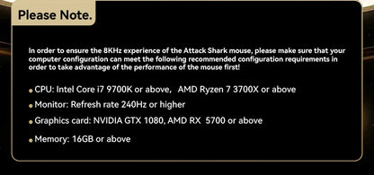 ATTACK SHARK R5 Ultra Carbon Fiber Wireless Gaming Mouse, 42g Lightweight Gaming Mouse, PAW3950MAX Sensor, 42000 DPI, 8000Hz, Tri-Mode Connectivity
