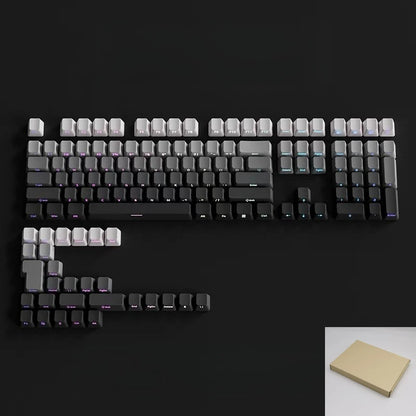 Daylight Cherry Keycaps PBT Translucent Gradient Keycaps for MX Mechanical Keyboards, Side Engraved Cherry Profile PBT Keycap Set