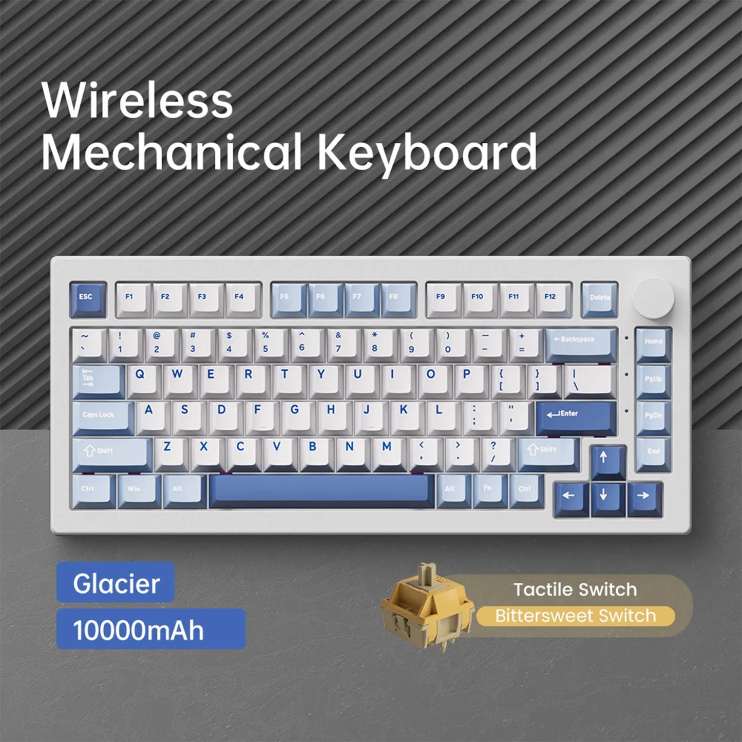 Akko 5075 V3 75% Mechanical Keyboard 8000/10000mAh 2.4GHz Wireless/ Wired Type-C/BT 5.0 Hot Swap RGB Gasket for Gaming Typing