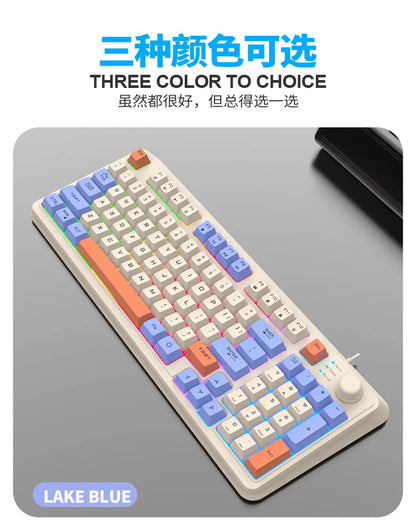 K81 Gaming Keyboard 81-Key 80% Wired RGB Gaming Keyboard with Volume Knob, Ergonomic USB Gaming Keyboard for PC, Laptop, Mac & Multi-Language Layouts